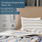 Atelier Yarn-Dyed Striped Cotton Flat Bed Sheet Set