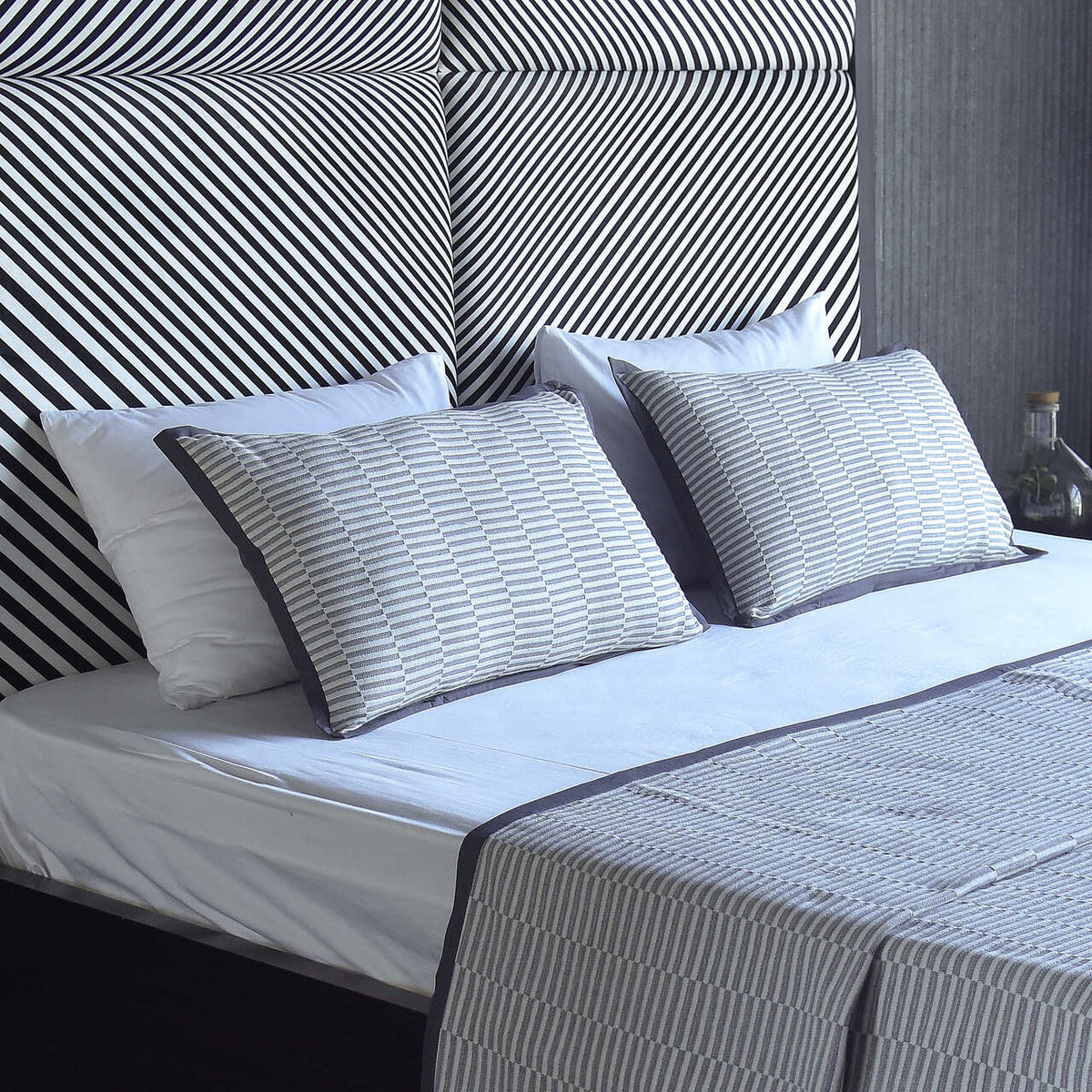 EcruE Luxury Montage Matelasse 80TC Woven Cotton Bed Cover Set | Elegant Home Décor Accent