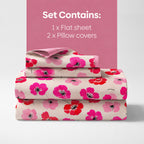 Nature-Inspired Printed 100% Cotton Bed Sheet Set