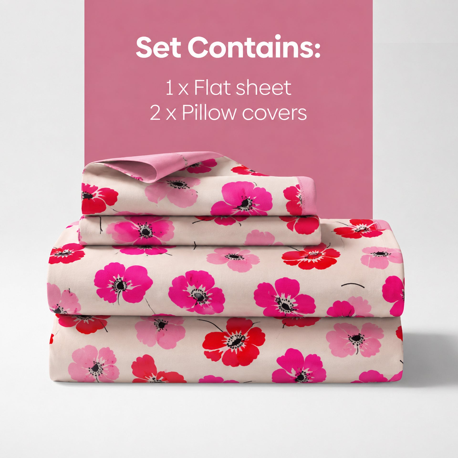 Nature-Inspired Printed 100% Cotton Bed Sheet Set
