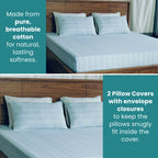 EcruE Luxury Woven Cotton Stripe Bed Sheet Set – 100% Cotton, Soft, Breathable & Premium Quality