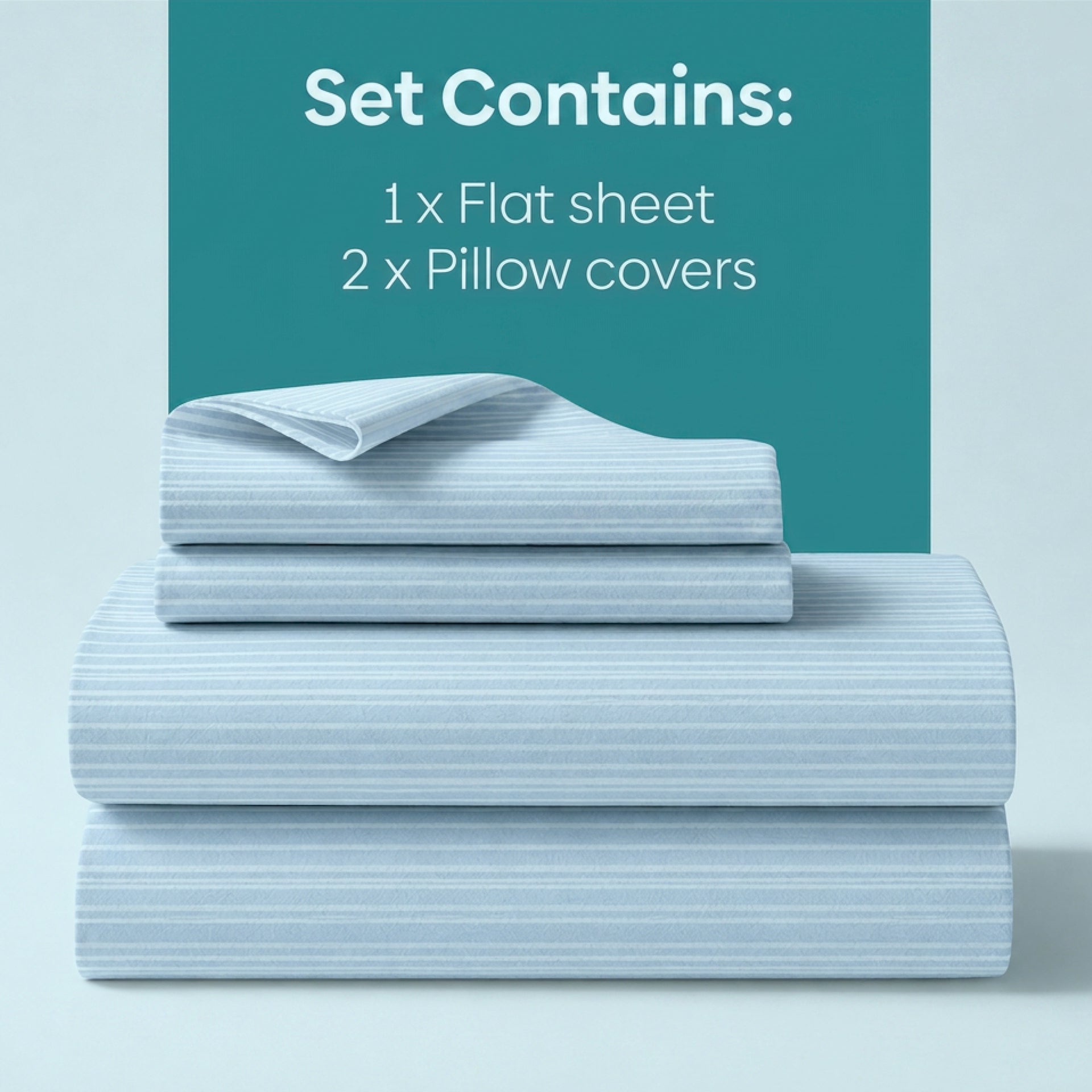 EcruE Luxury Woven Cotton Stripe Bed Sheet Set – 100% Cotton, Soft, Breathable & Premium Quality