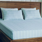 EcruE Luxury Woven Cotton Stripe Bed Sheet Set – 100% Cotton, Soft, Breathable & Premium Quality