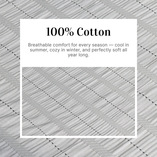 Pure Grain Seersucker Bed Cover Set