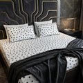 Premium Polka Dot Printed Bed Sheet Set Size-106x108