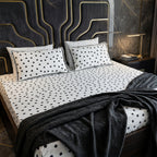 Premium Polka Dot Printed Bed Sheet Set Size-106x108