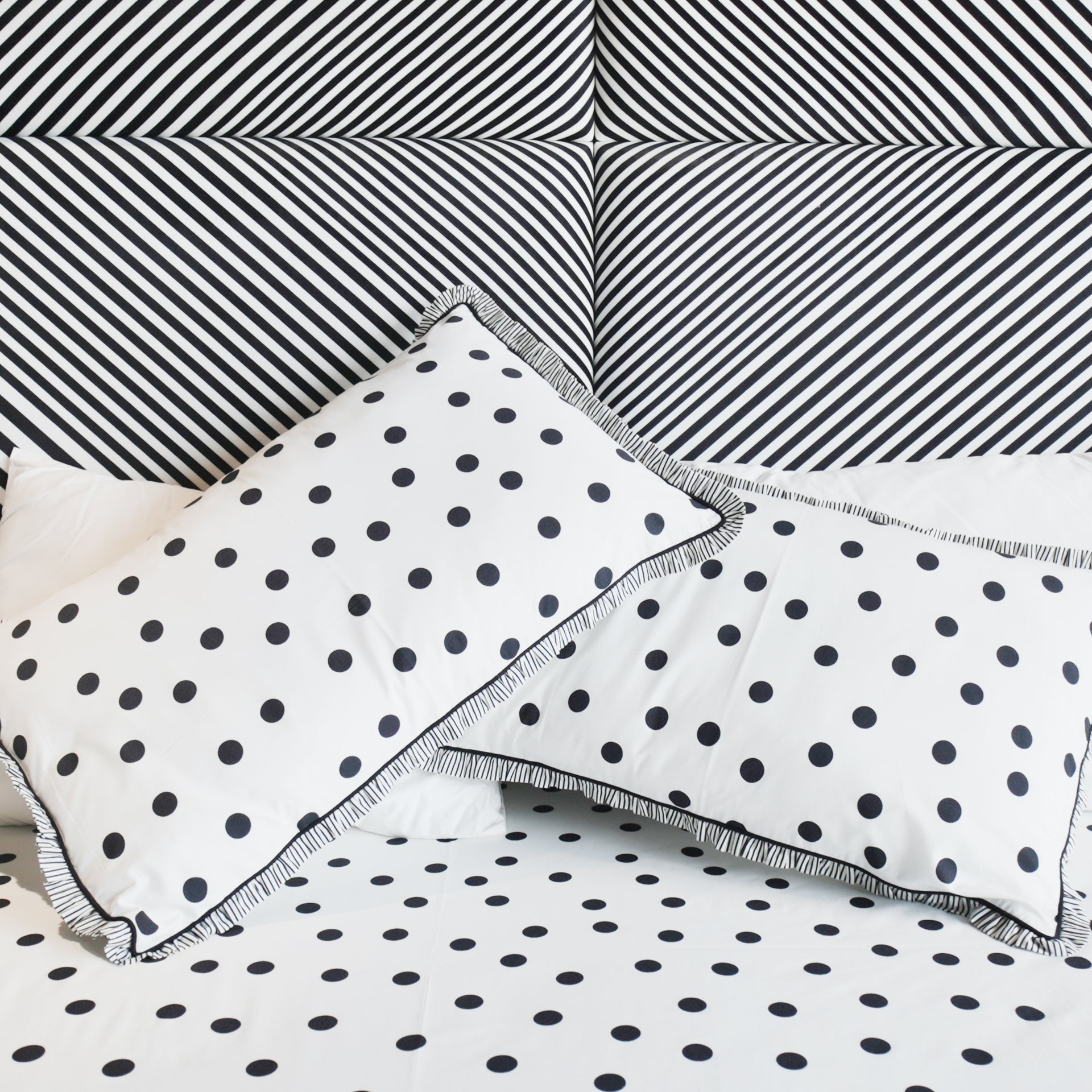Premium Polka Dot Printed Bed Sheet Set Size-106x108