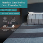 Premium Chenille Bed Cover Ensemble Set