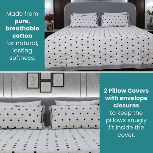 Classic Luxury Sear- Sucker Embroidered Bed Cover Set
