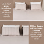 EcruE Luxury Woven Pleated Stripe Cotton  Bed Cover