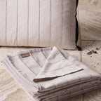 EcruE Luxury Woven Pleated Stripe Cotton  Bed Cover