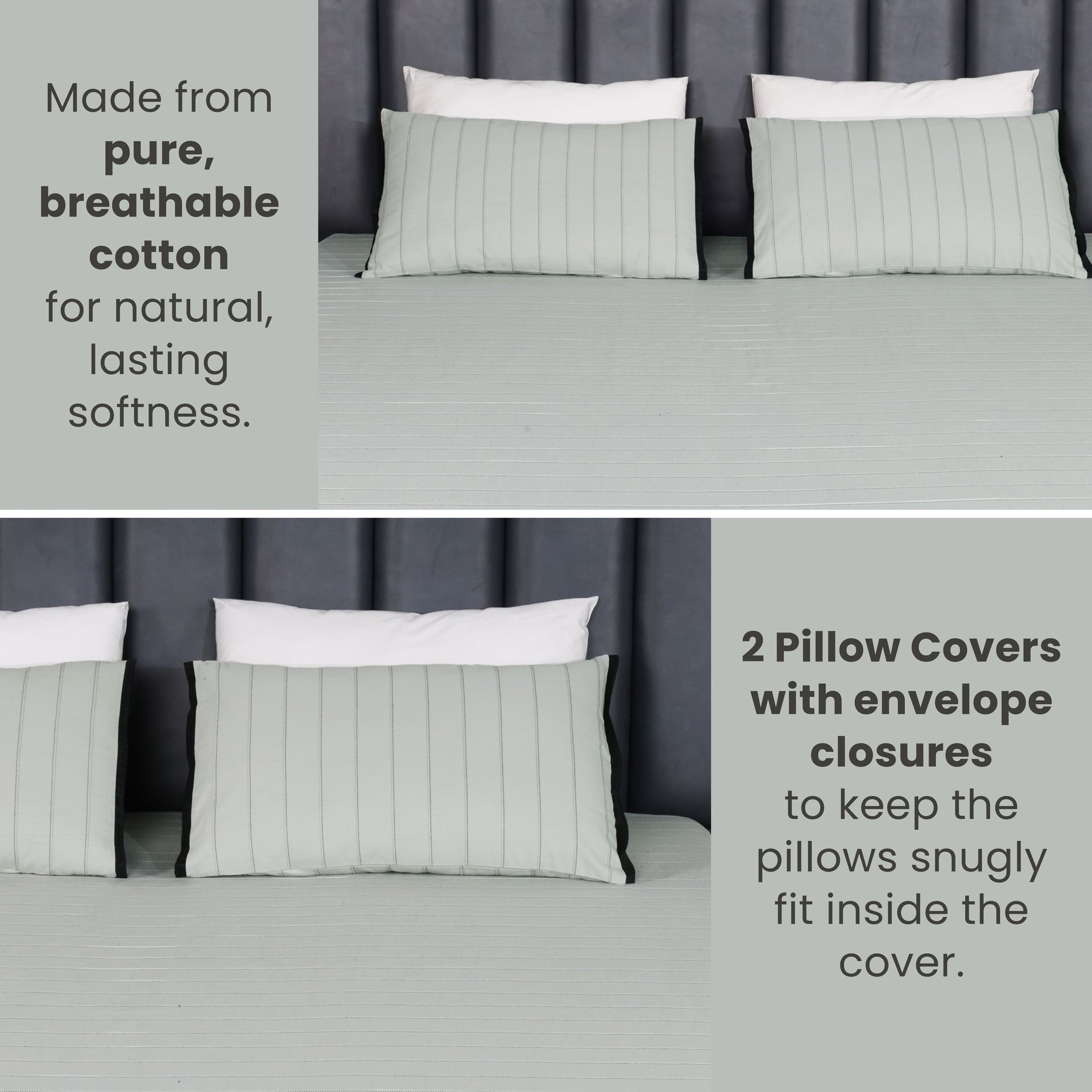 EcruE Luxury Woven Pleated Stripe Cotton  Bed Cover
