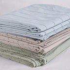 EcruE Luxury Woven Pleated Stripe Cotton  Bed Cover