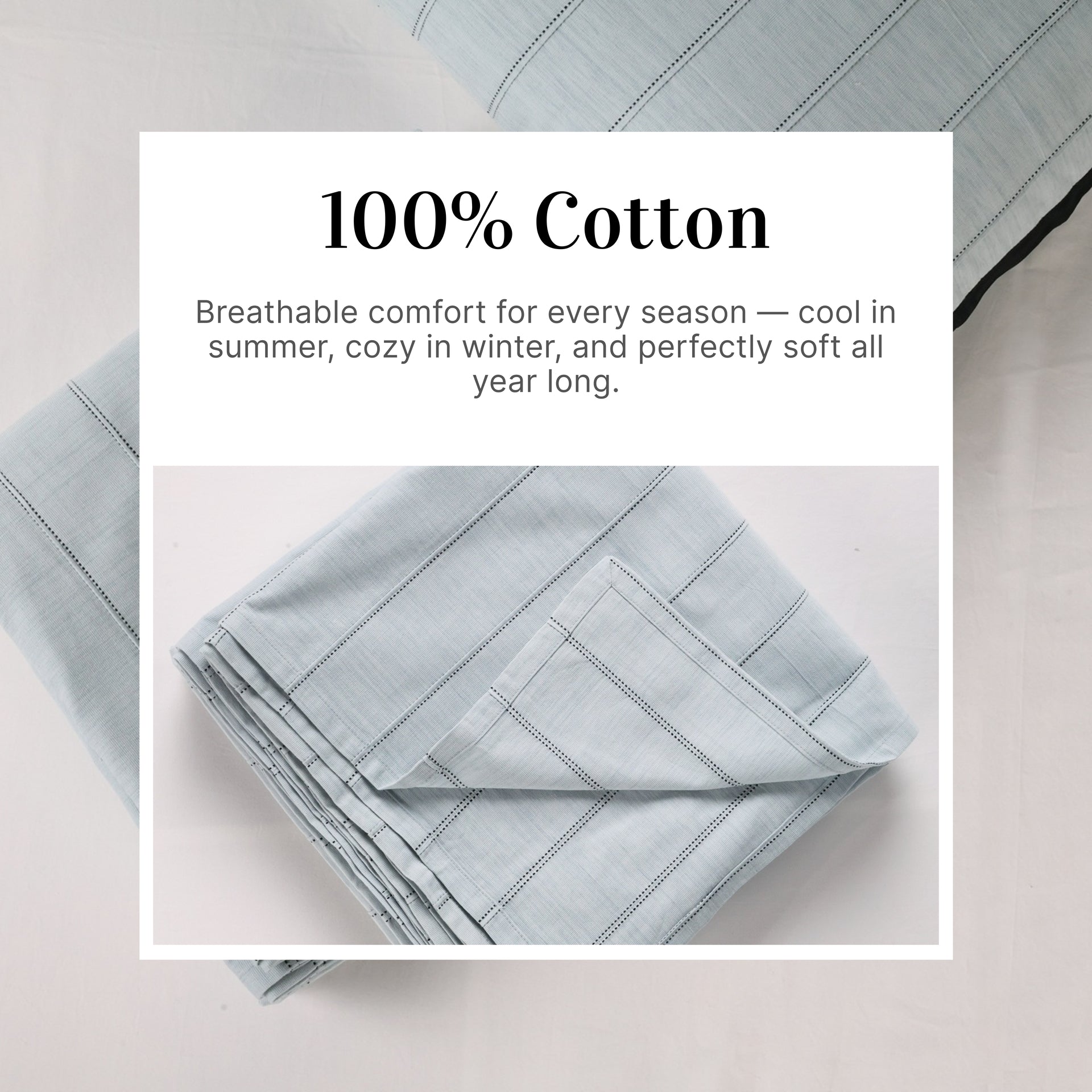 EcruE Luxury Woven Pleated Stripe Cotton  Bed Cover