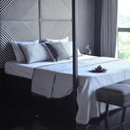 EcruE Luxury Montage Matelasse 80TC Woven Cotton Bed Cover Set | Elegant Home Décor Accent