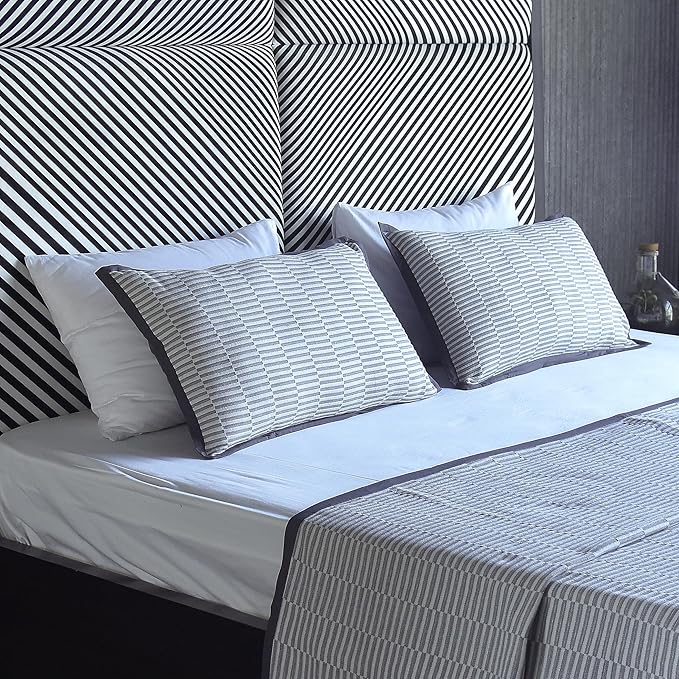 Ecrue 100% Cotton Matelasse Bed Sheet – Luxurious Textured Quilted Bedding | Soft, Breathable & Elegant | Pack of 1 Flat Bed Sheet & 2 Pillow Cases