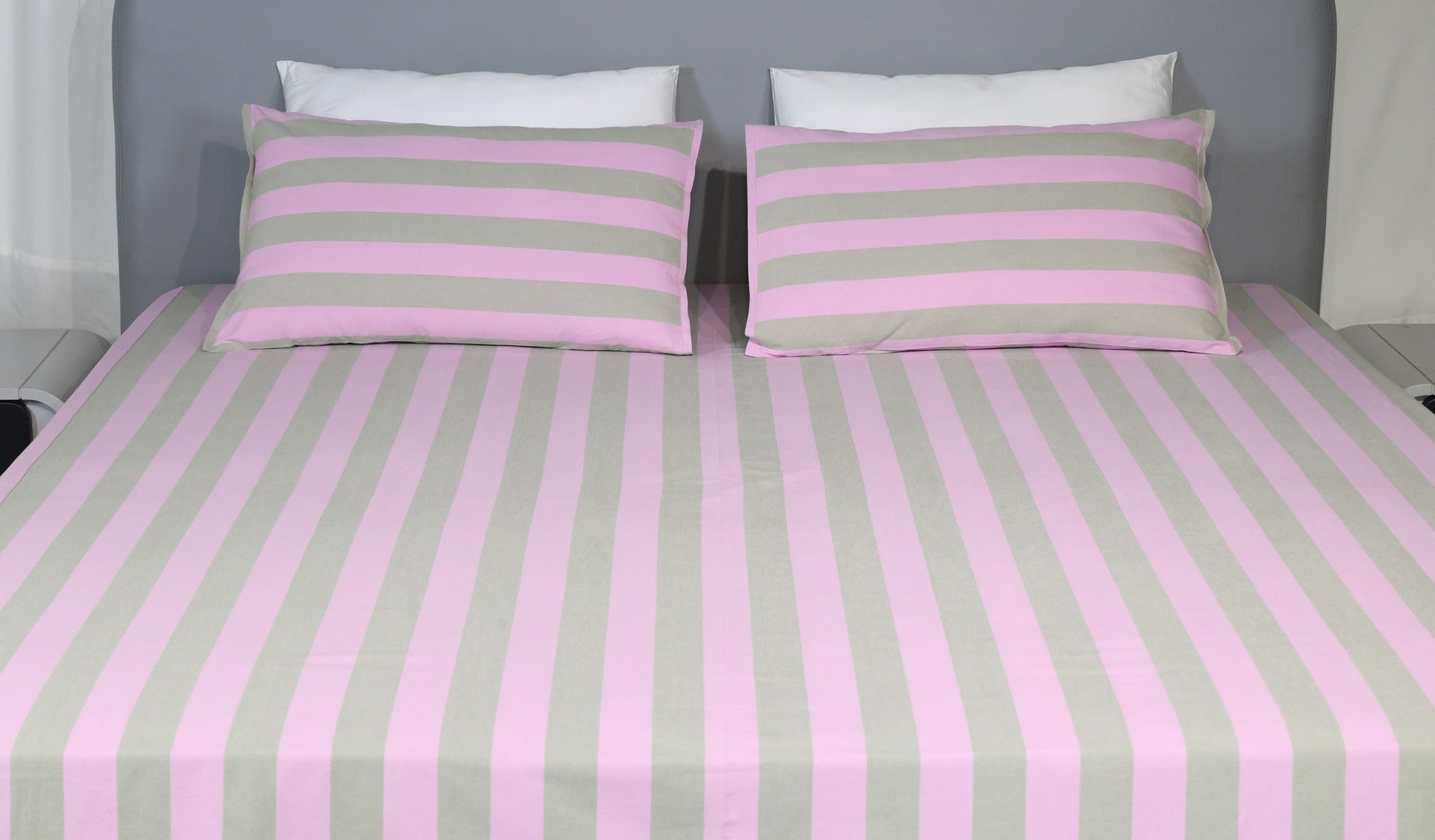 Premium Yarn-Dyed Woven Striped Bed Sheet Set