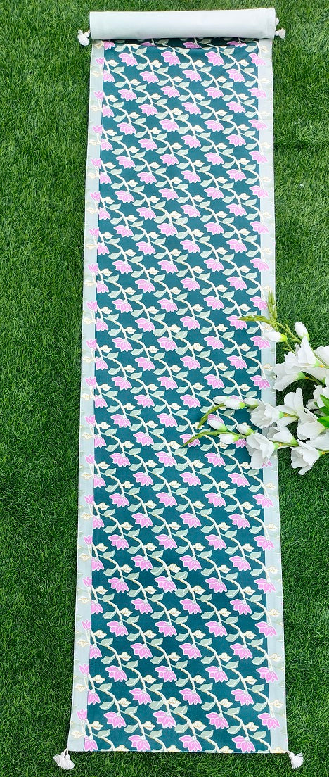 Radiant Magnolia Velvet Tassel Runner