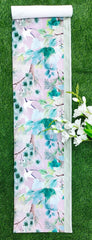 Printed Velvet Table Runner with Solid Border