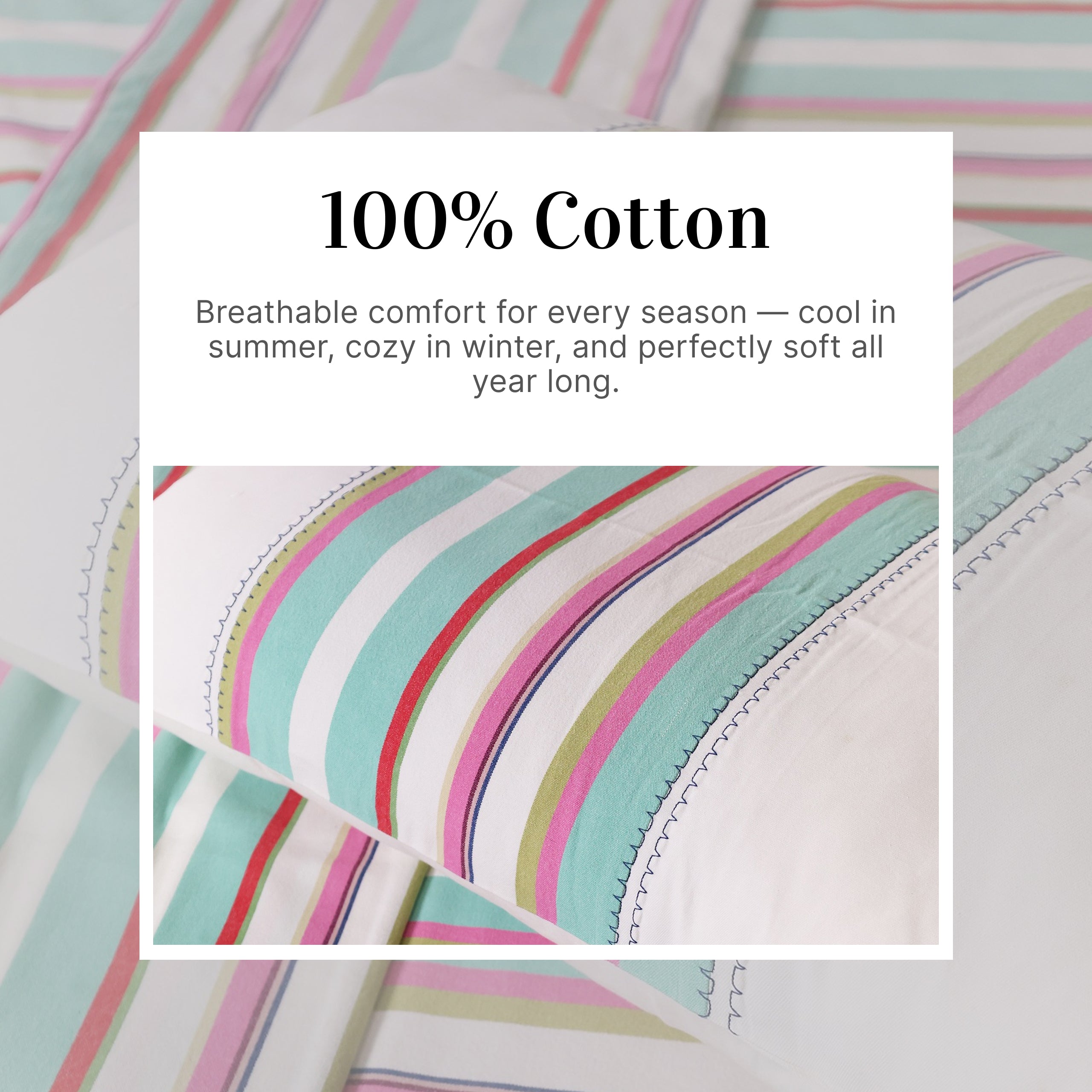 Premium Yarn-Dyed Woven Stripe Bed Sheet Set