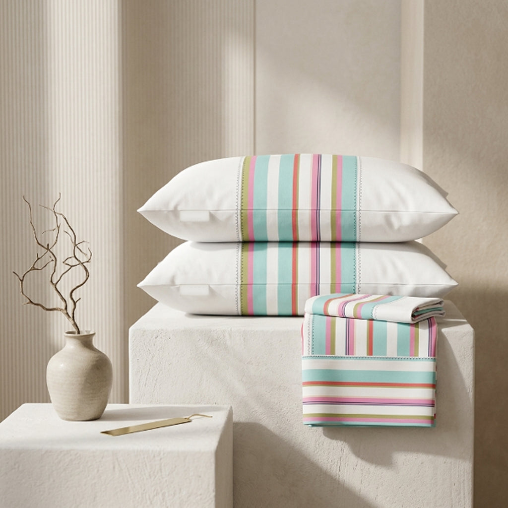 Premium Yarn-Dyed Woven Stripe Bed Sheet Set