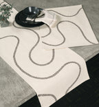 Serpentine Wave Embroidered Table Linen Set Pack of 8 pieces