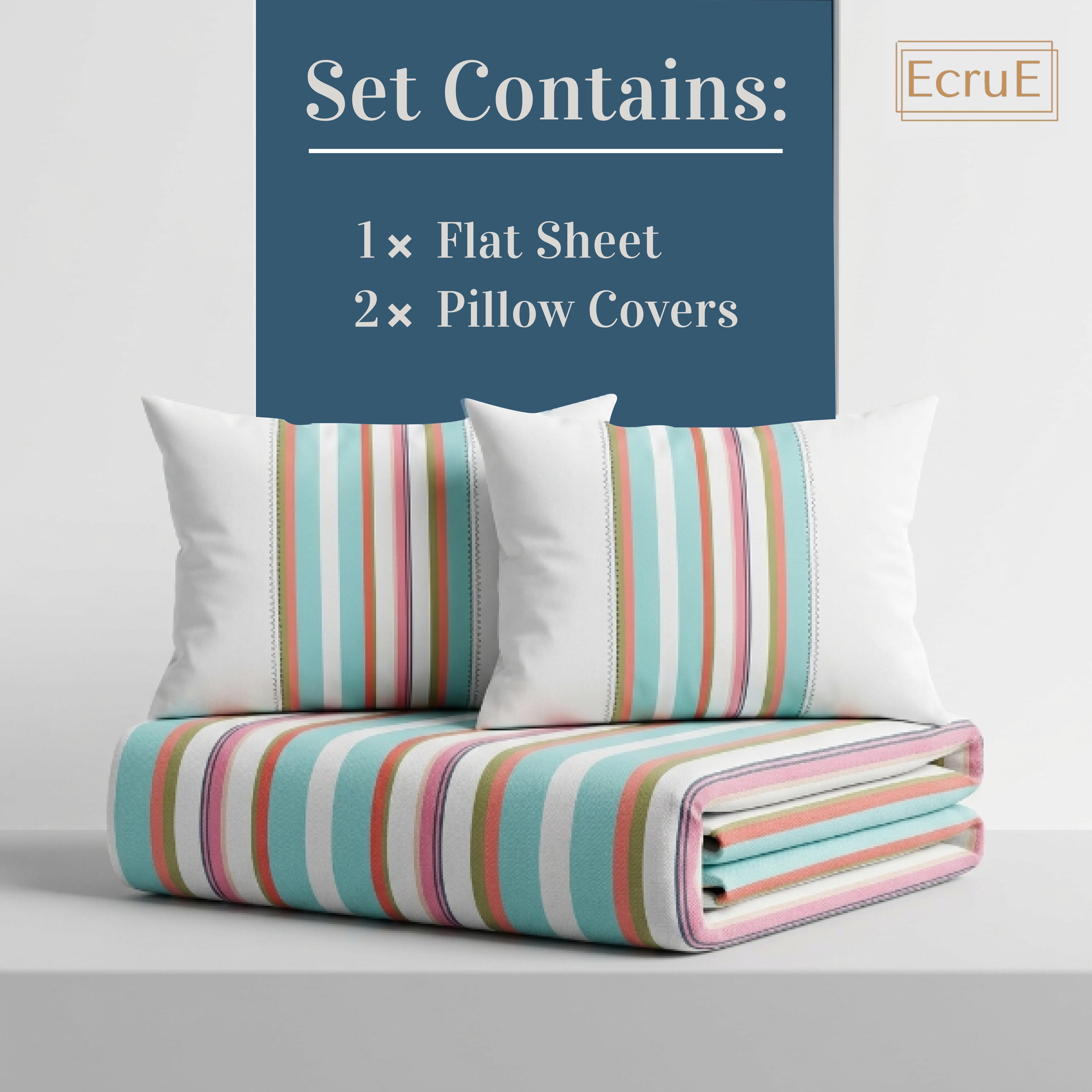 Premium Yarn-Dyed Woven Stripe Bed Sheet Set
