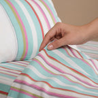 Premium Yarn-Dyed Woven Stripe Bed Sheet Set