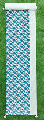 Printed Velvet Table Runner with Accent Patch and Tassels
