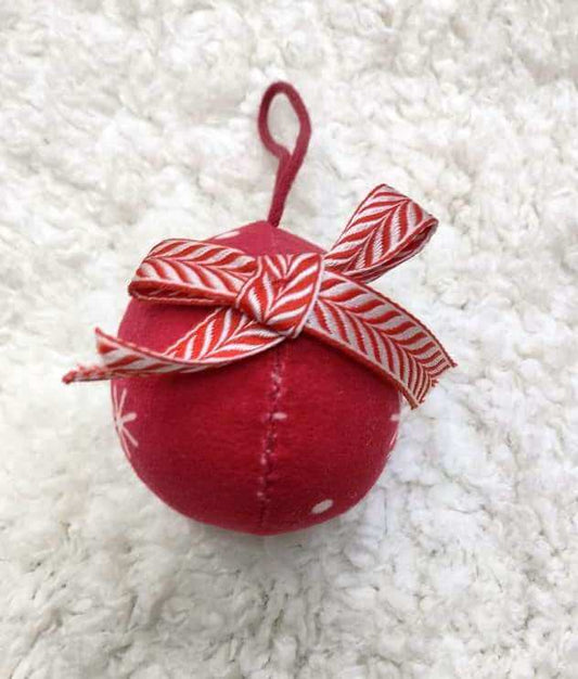 Printed Velvet Fabric Bauble Ornament