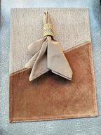 EcruE Luxury Elegant Table Linen Set: Linen Blend with Cotton Velvet | Elegant Home Décor Accent