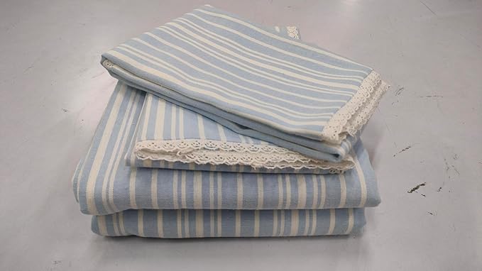 Luxury Woven Cotton/Poly Stripe Bed Sheet Set