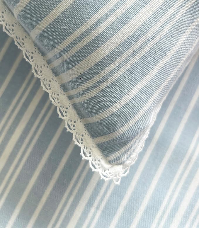 Luxury Woven Cotton/Poly Stripe Bed Sheet Set