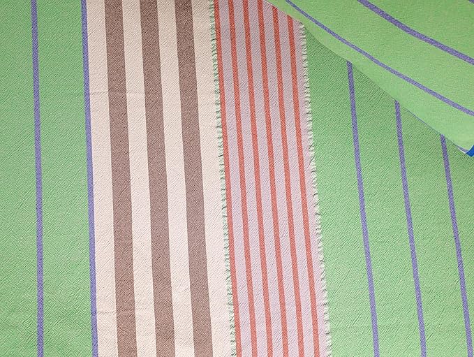 EcruE Luxury Ecrue 100% Pure Cotton Striped Textured Bed Sheet Set – Green, 94 x 100 Inches, 1 Flat Bed Sheet & 2 Pillow Covers | Elegant Home Décor Accent