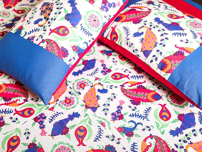 Premium Cotton Abstract Motif Printed Bed Sheet Set