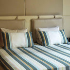 Luxurious Yarn-Dyed Woven Stripe Cotton Bed Sheet Set