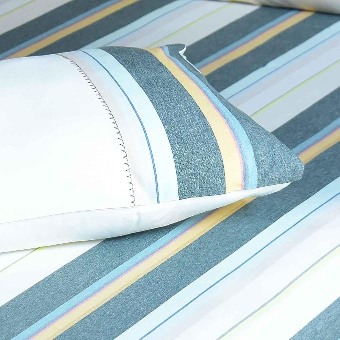 Luxurious Yarn-Dyed Woven Stripe Cotton Bed Sheet Set