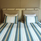 Luxurious Yarn-Dyed Woven Stripe Cotton Bed Sheet Set