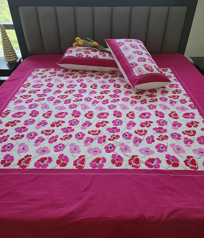 Premium Floral Cotton Printed Bed Sheet Set