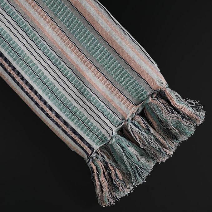 Horizon Multi-Color Stripe Waffle Bath Towel Set Of 2 Pieces