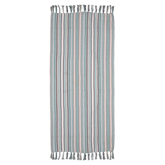 Horizon Multi-Color Stripe Waffle Bath Towel Set Of 2 Pieces