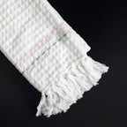 Alabaster Stitch White Cotton Waffle Bath Towel Set Of 2 Pieces