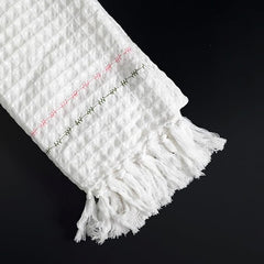 EcruE Premium White Waffle Bath Towel – 100% Cotton | Soft, Absorbent & Stylish | 27x52 inches