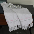 Alabaster Stitch White Cotton Waffle Bath Towel Set Of 2 Pieces