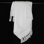 Alabaster Stitch White Cotton Waffle Bath Towel Set Of 2 Pieces