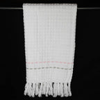 Alabaster Stitch White Cotton Waffle Bath Towel Set Of 2 Pieces