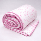 EcruE Luxury Pink Heart Printed Fleece Double Layered Blanket