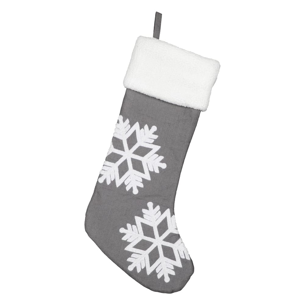 Snowflake Embroidered Stocking 10x20''