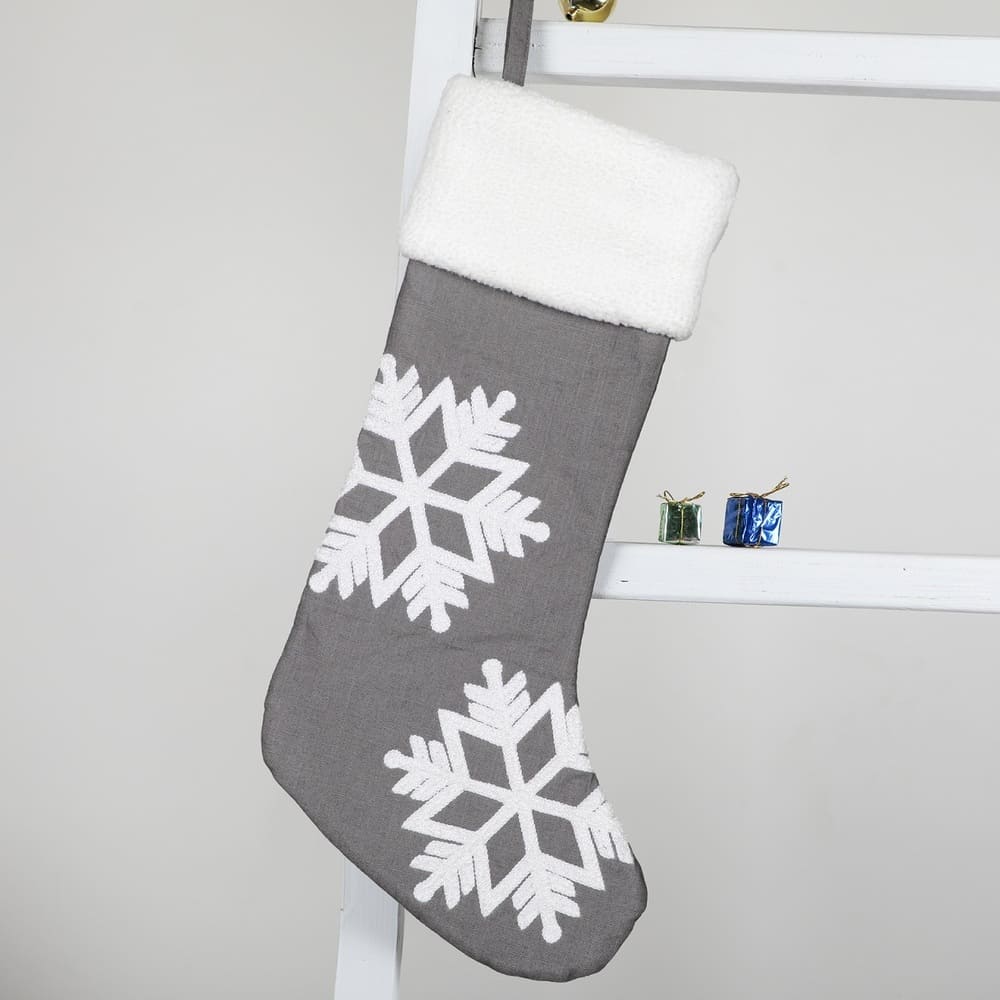 Snowflake Embroidered Stocking