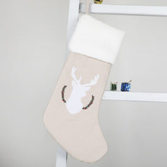 Deer Applique with Embroidery Stocking 10x20